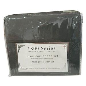 1800 Series Premier Quality Bedding Luxurious Sheet Set 4 piece Gray Queen set